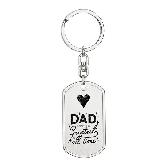 Engravable Dog Tag Key Chain | Greatest Dad