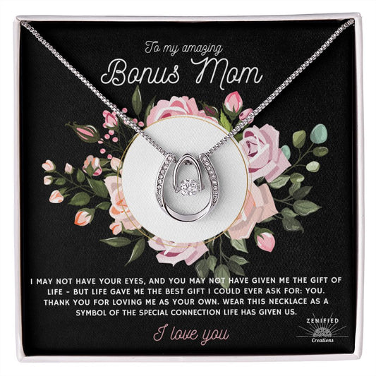 Bonus Mom Appreciation Necklace (plated in white gold) Zenified Creations