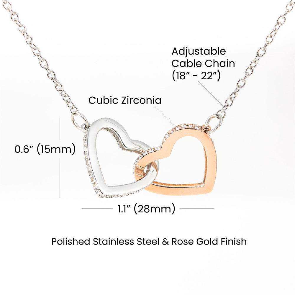 Interlocking Hearts Necklace | for Mom | available in 2-tone stainless steel & rose gold plating, or plated in yellow gold) Zenified Creations